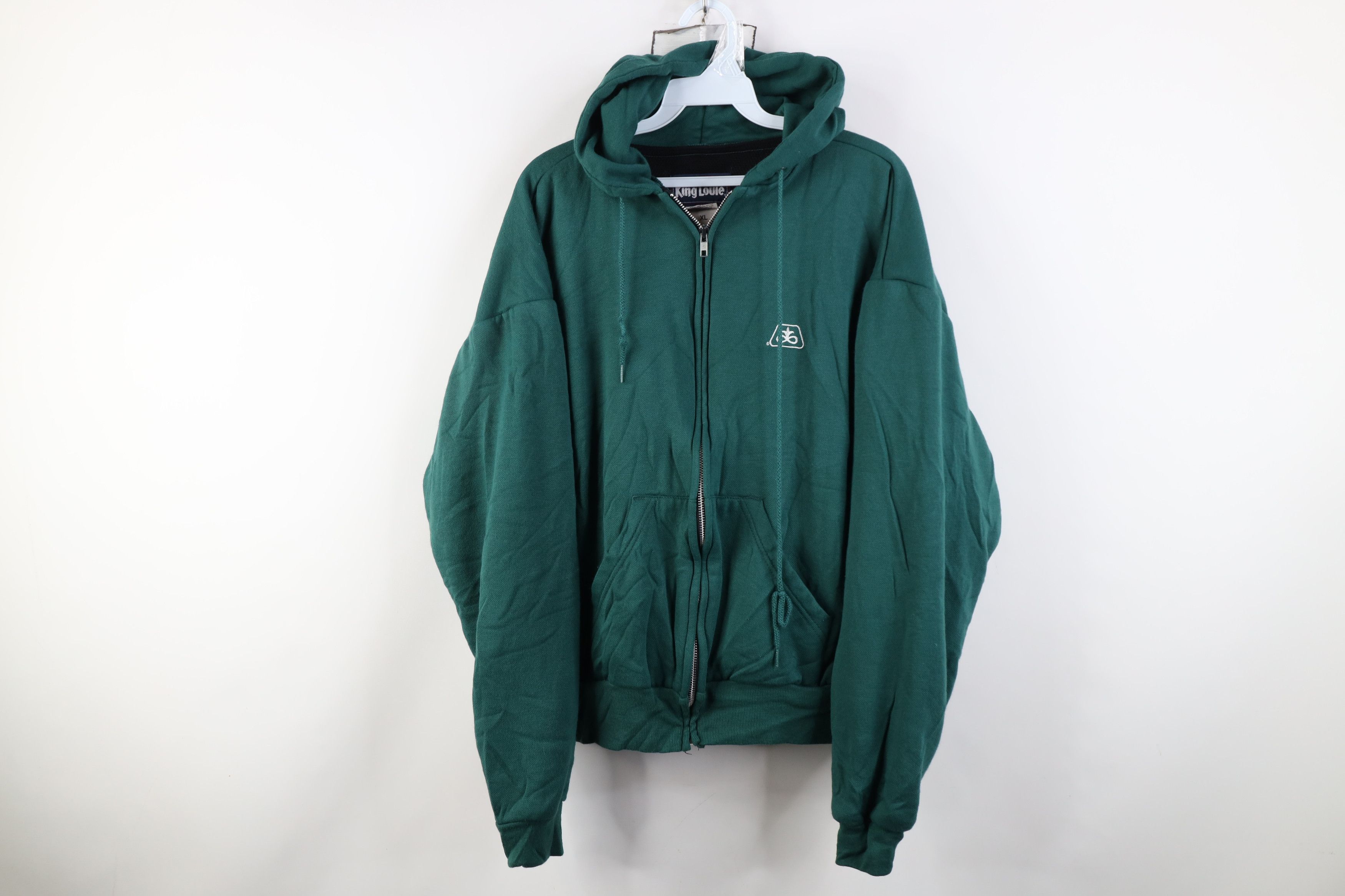 Vintage 90s Seeds Thermal Lined Full Zip Hoodie Green USA