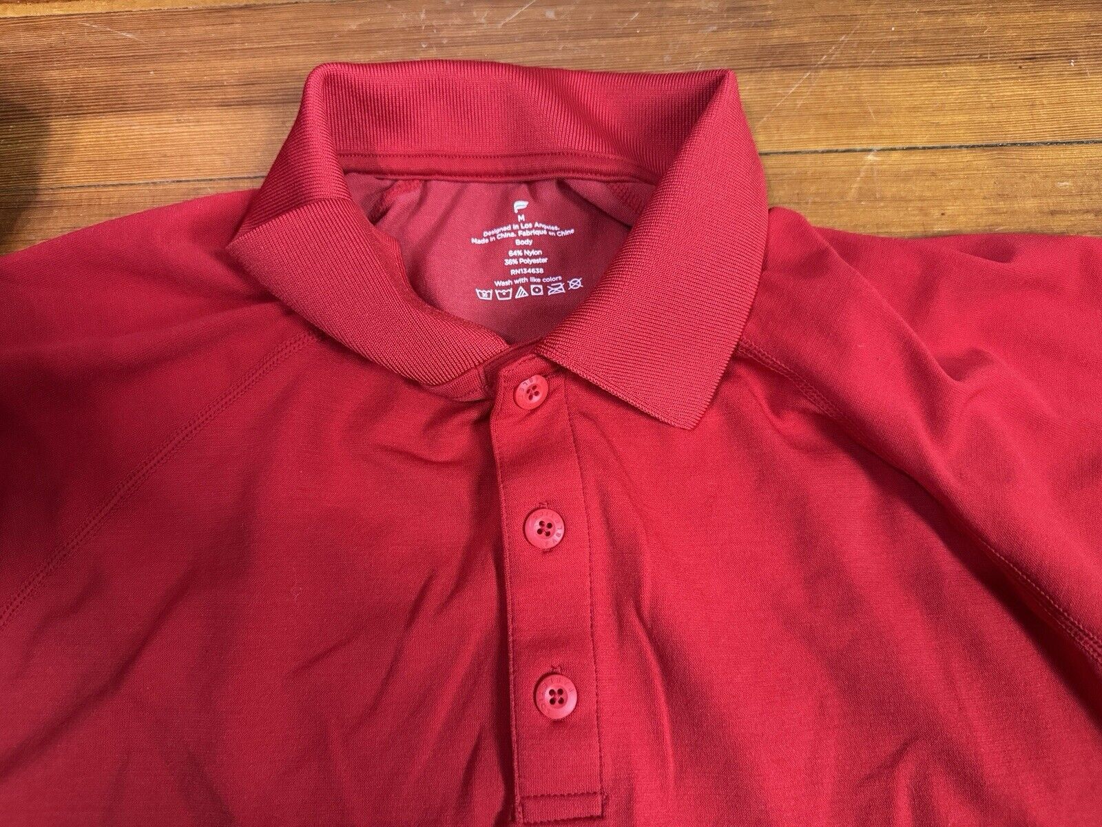 Fabletics Fabletics Training Day Polo Shirt Red Breathable Men Medium Size US M / EU 48-50 / 2 - 3 Thumbnail