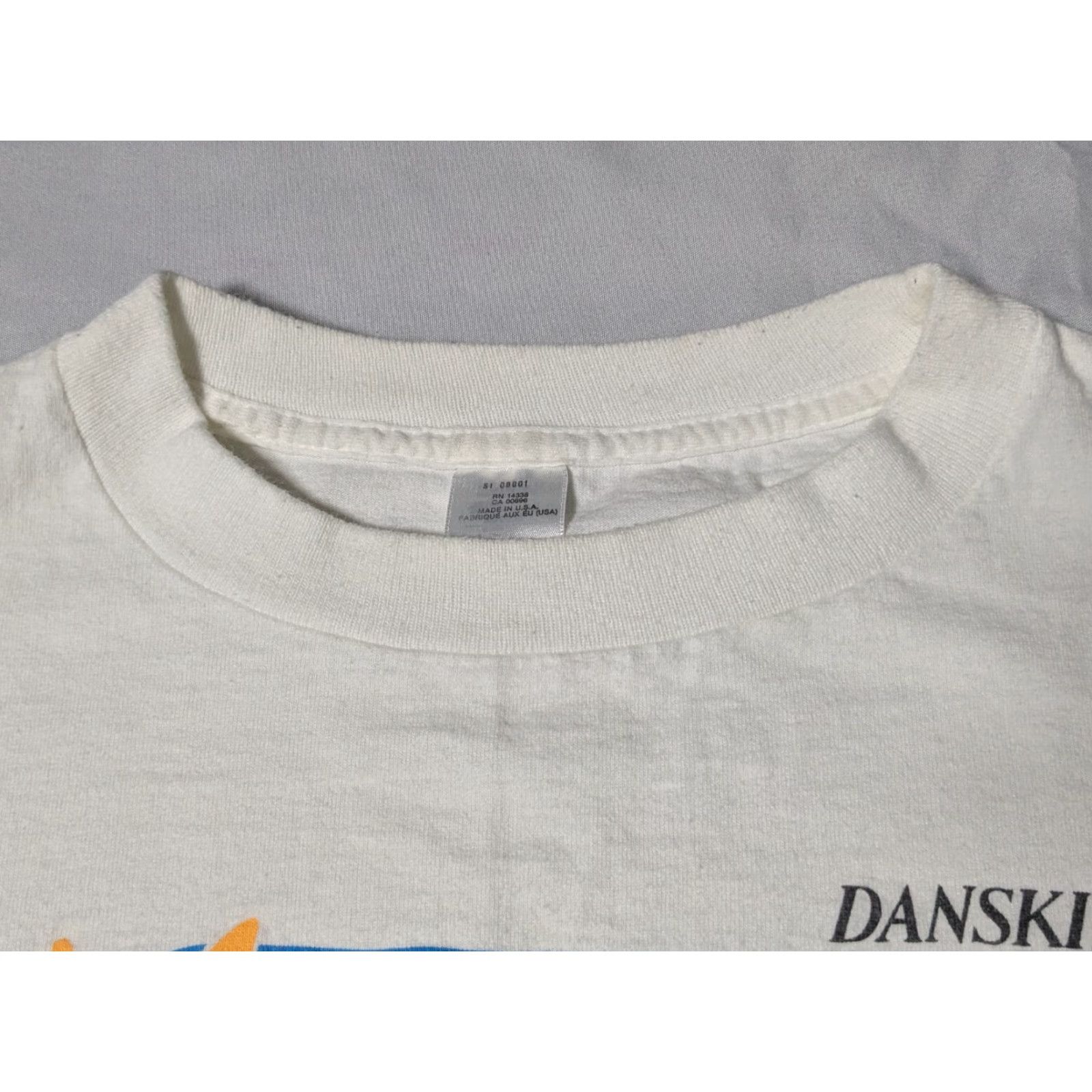 Vintage VINTAGE Danskin White TROPICAL ART Single Stitch T-Shirt L/XL Girls Womens Mens Size L / US 10 / IT 46 - 6 Thumbnail