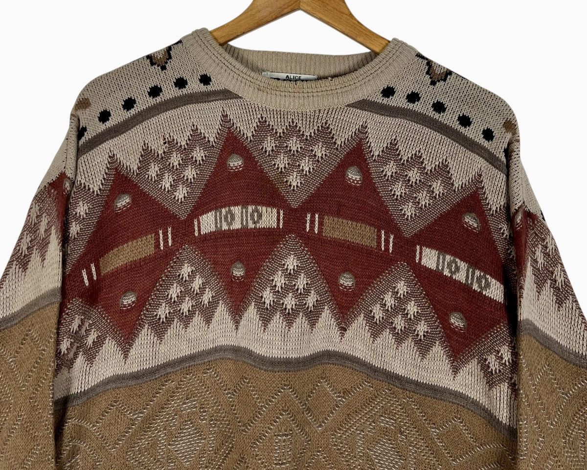 Vintage Vintage Alice Bony Dessins Geometric Knit Sweater 90s Size XS / US 0-2 / IT 36-38 - 5 Thumbnail