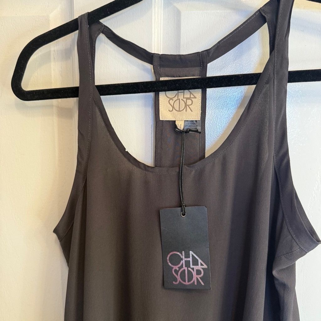 Chaser Brand Women's Chaser Mini Silk Dress Size M charcoal NWT Size M / US 6-8 / IT 42-44 - 4 Thumbnail
