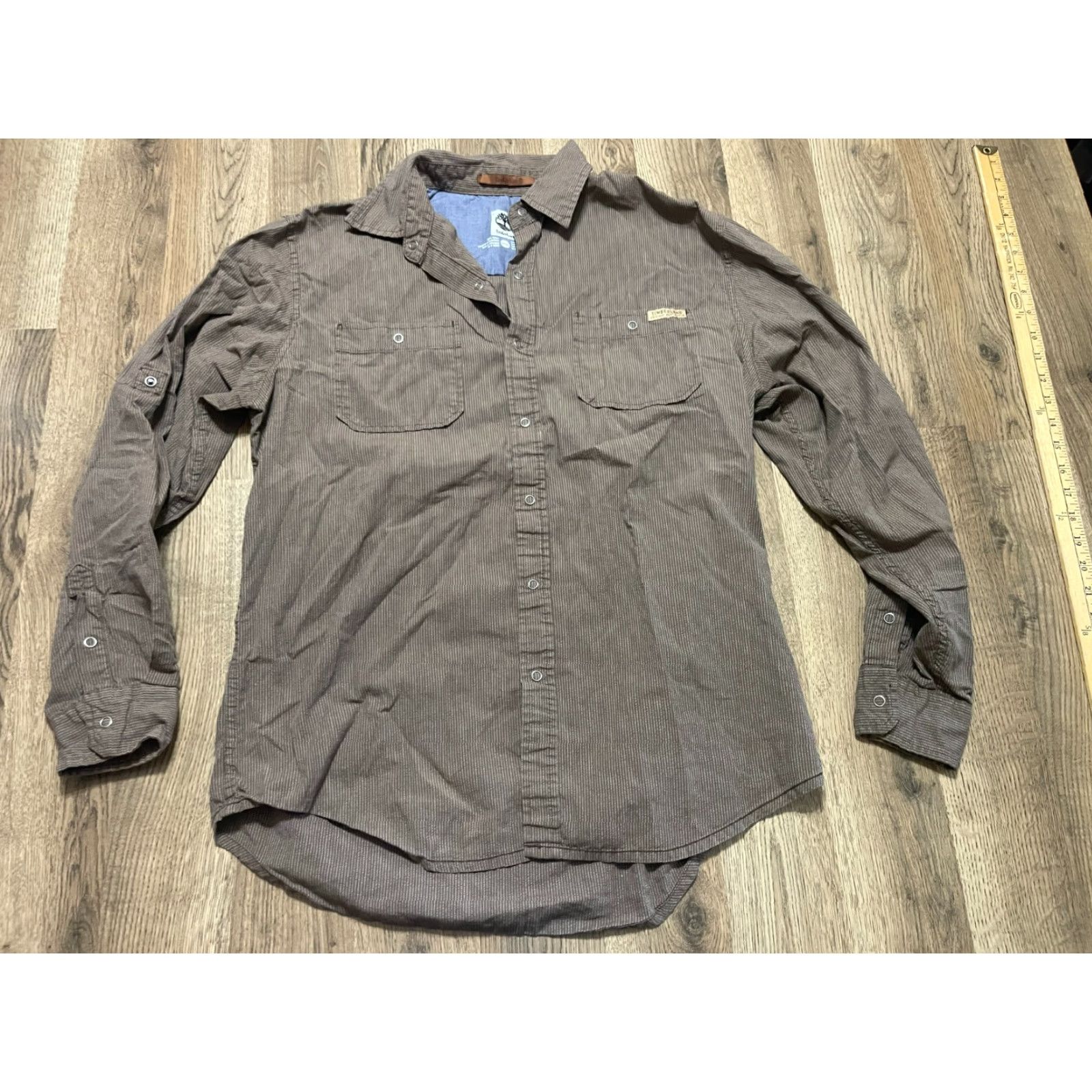 Timberland Timberland Shirt Men's Medium Brown Button-Up Long Sleeve Casual Professional Size US M / EU 48-50 / 2 - 2 Thumbnail