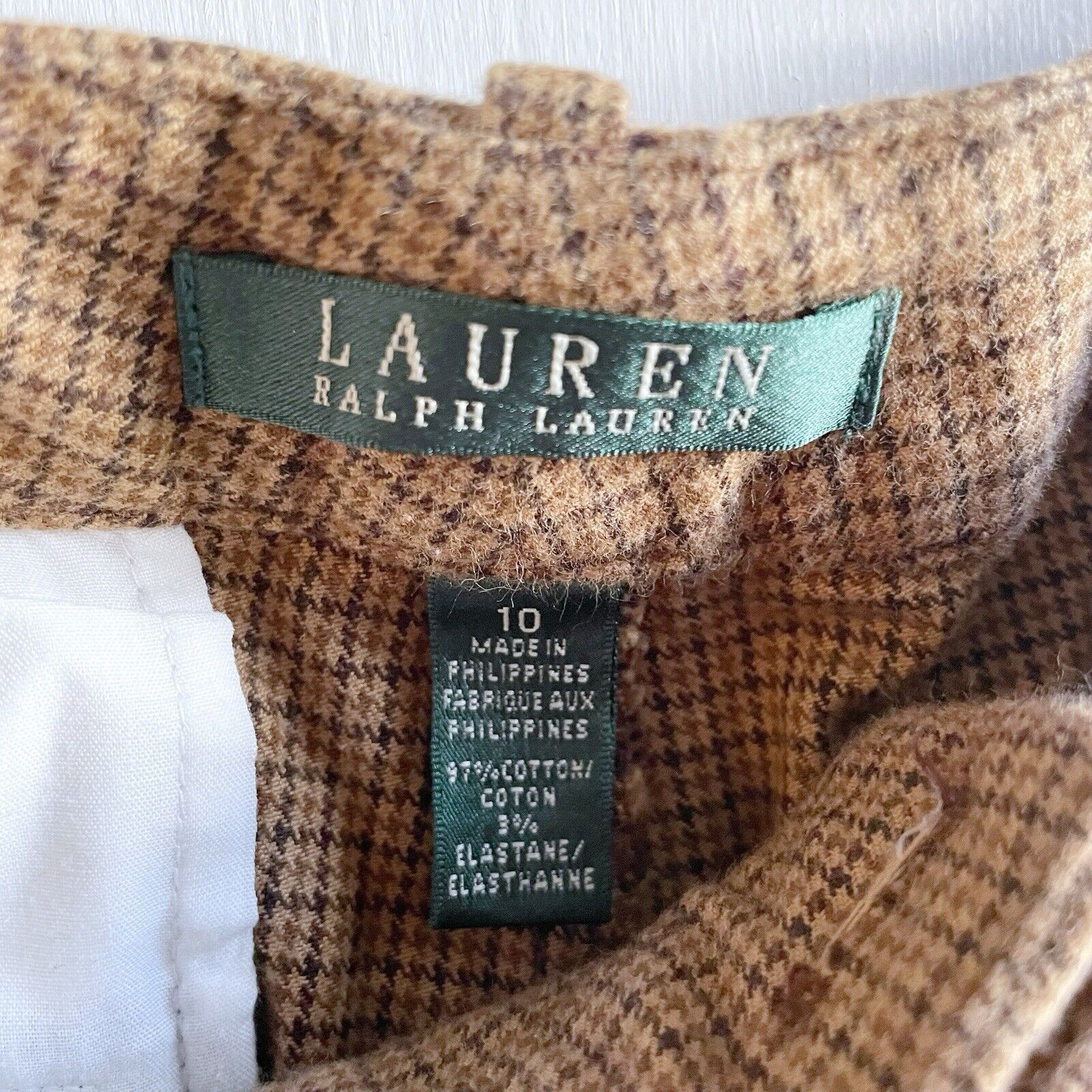 Lauren Ralph Lauren Lauren Ralph Lauren Pants Womens 10 Brown Plaid Tapered Size 32" / US 10 / IT 46 - 2 Thumbnail