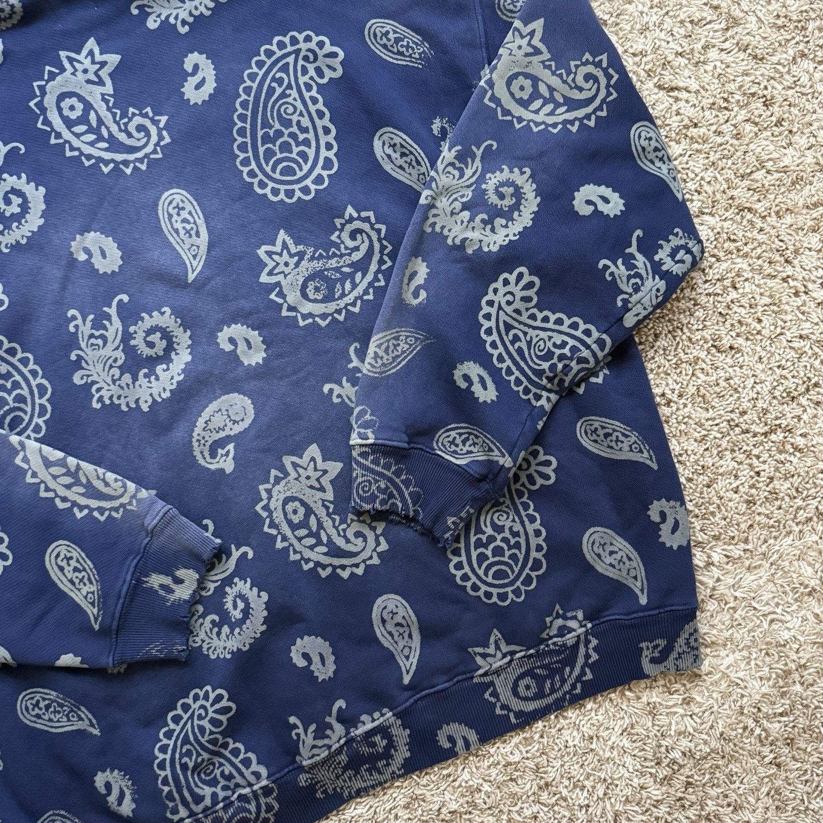 Alchemist $450 Alchemist Paisley Print Blue Cotton Hoodie Distressed Size US XXL / EU 58 / 5 - 7 Thumbnail