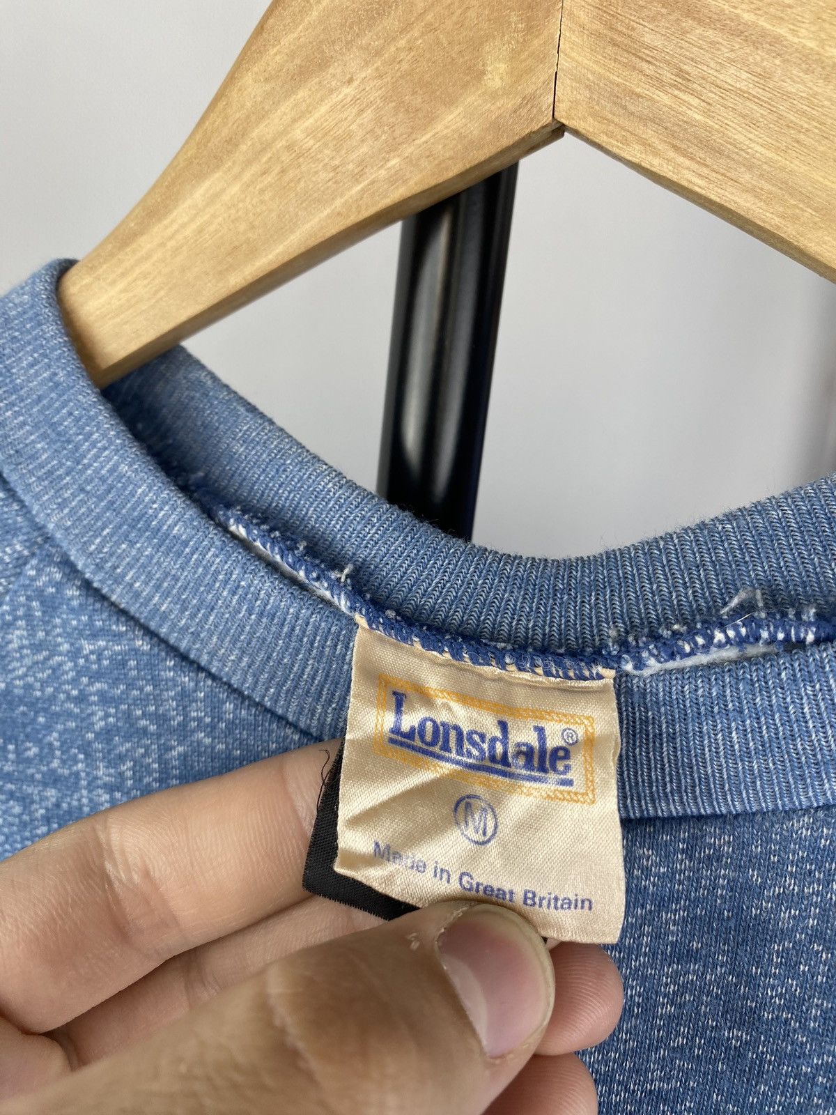 Lonsdale × Vintage 80s🔥VNTG Lonsdale Blue Archive American Design Sweatshirt Size US M / EU 48-50 / 2 - 4 Thumbnail