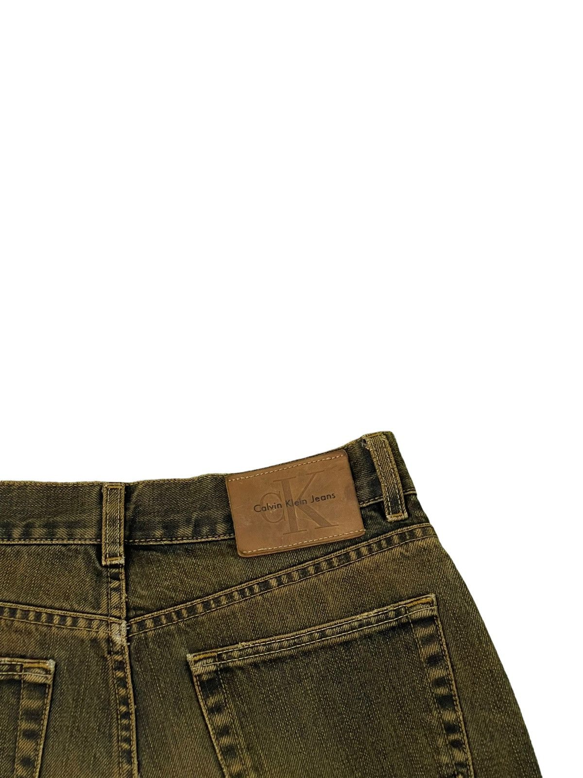 Calvin Klein Flare Jeans Vtg Calvin Klein Distress Mud Wash Waxed 7🟦3 Size US 28 / EU 44 - 20 Thumbnail