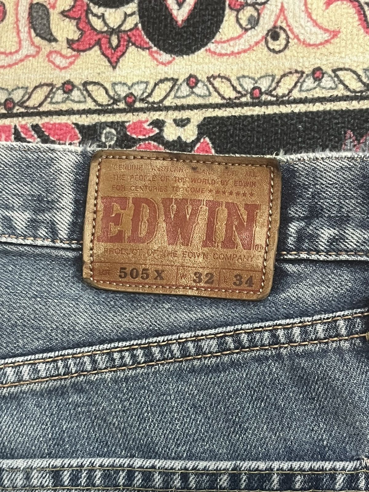 Edwin Vintage Edwin 505X Blue Washed Selvedge Frayed Leg Jeans Size US 32 / EU 48 - 9 Thumbnail