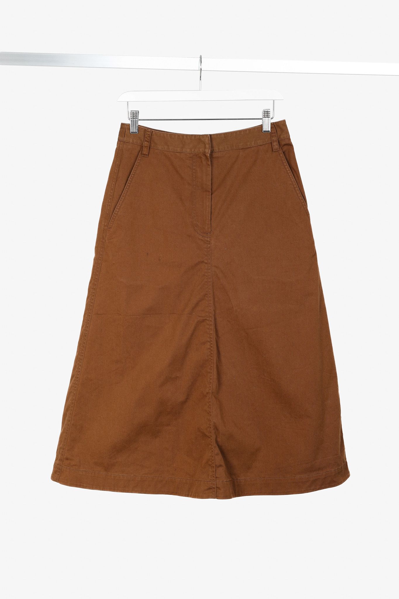 Tibi Tibi Cococa Brown Organic Cotton Twill Maxi Aline Skirt Size 26" / US 2 / IT 38 - 1 Thumbnail