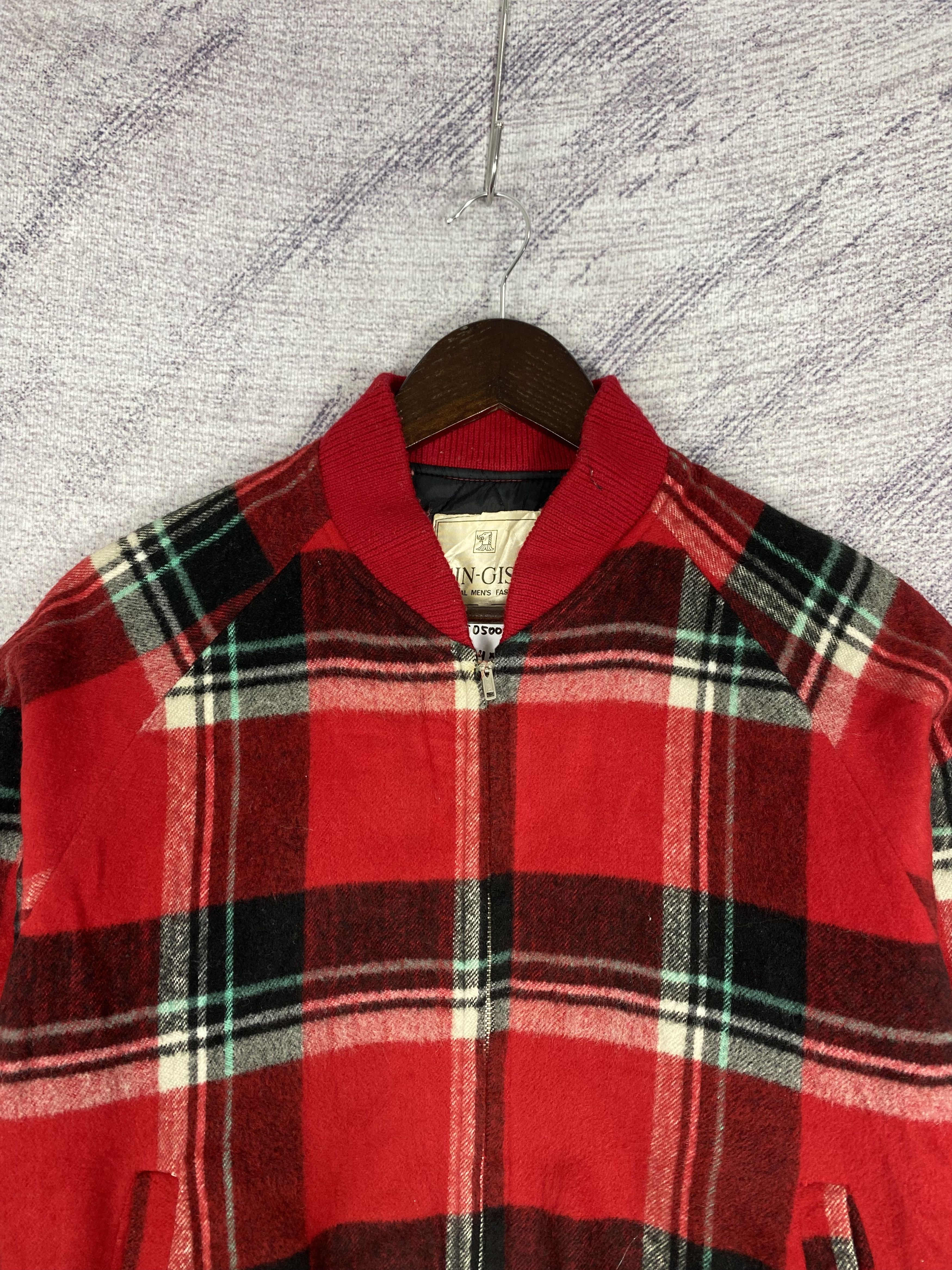 Japanese Brand Vintage Gin-Giss Wool Flannel Quilted Lining Bombers Jacket Size US L / EU 52-54 / 3 - 2 Thumbnail