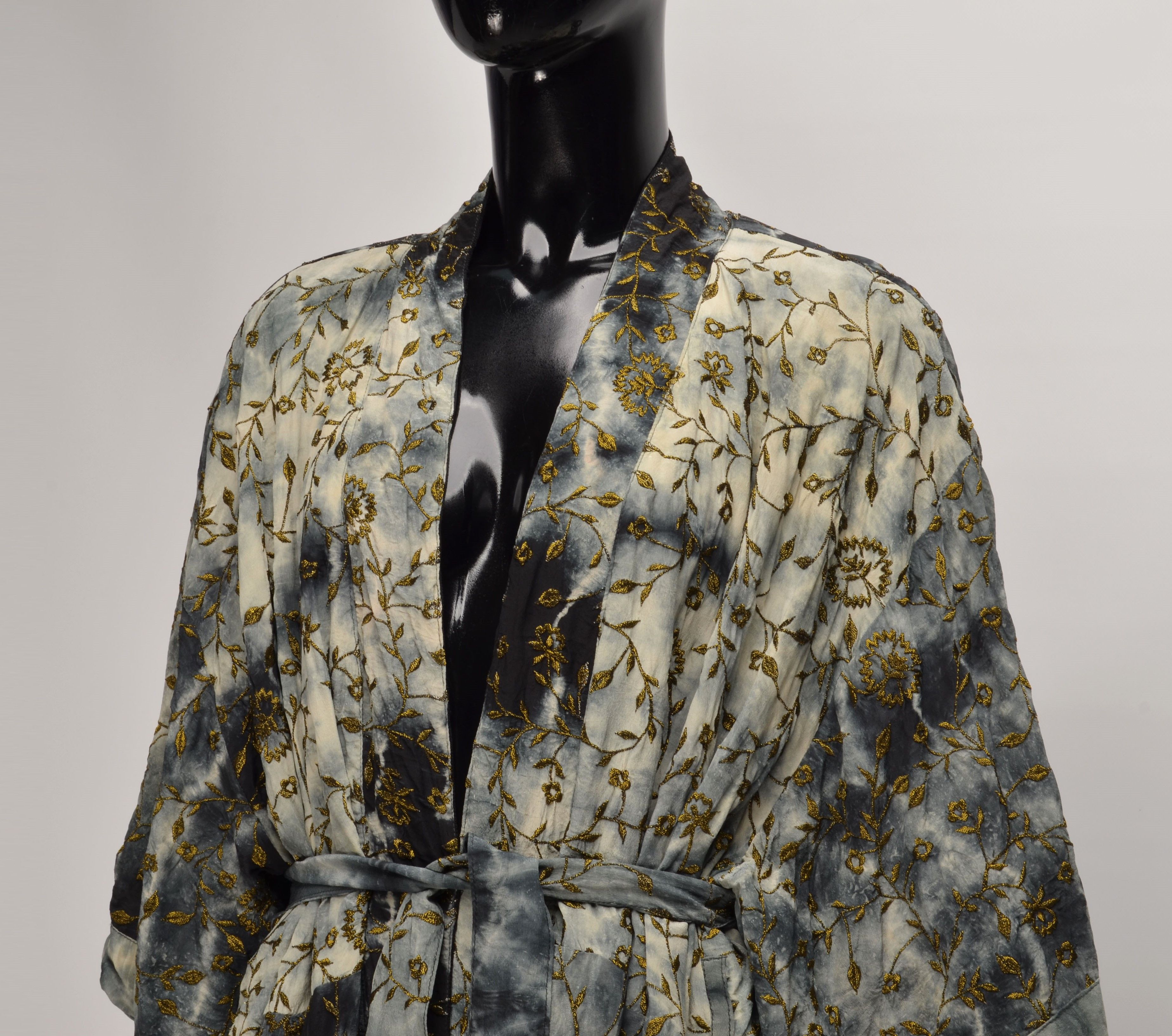 Other Cofur Denmark Tie Dye Full Embroidered Silk Bardot Kimono Size ONE SIZE - 2 Thumbnail
