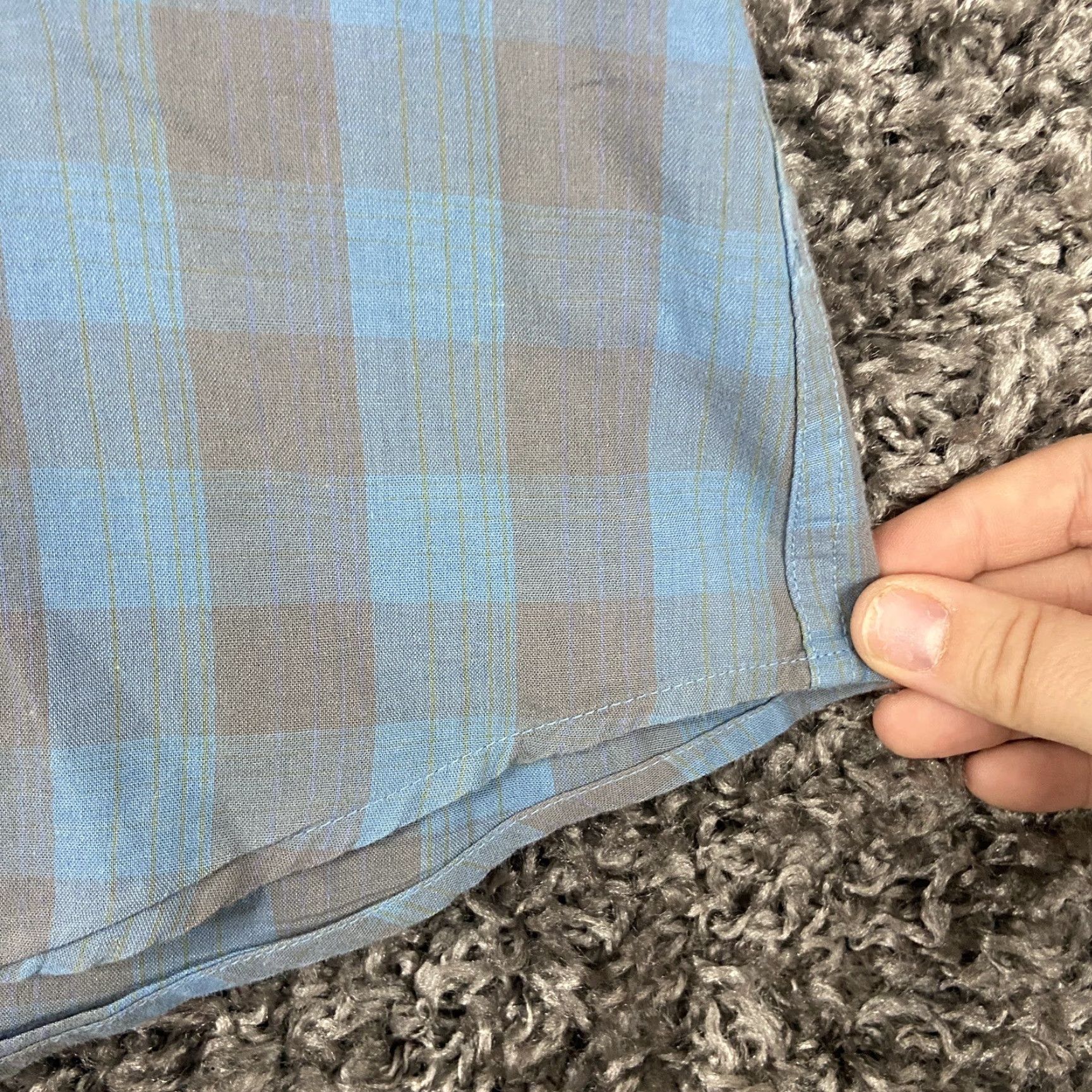 Abercrombie & Fitch ABERCROMBIE & FITCH Men’s L Blue Plaid Short Sleeve Button Up Shirt - Multicolor Size US 33 - 2 Thumbnail