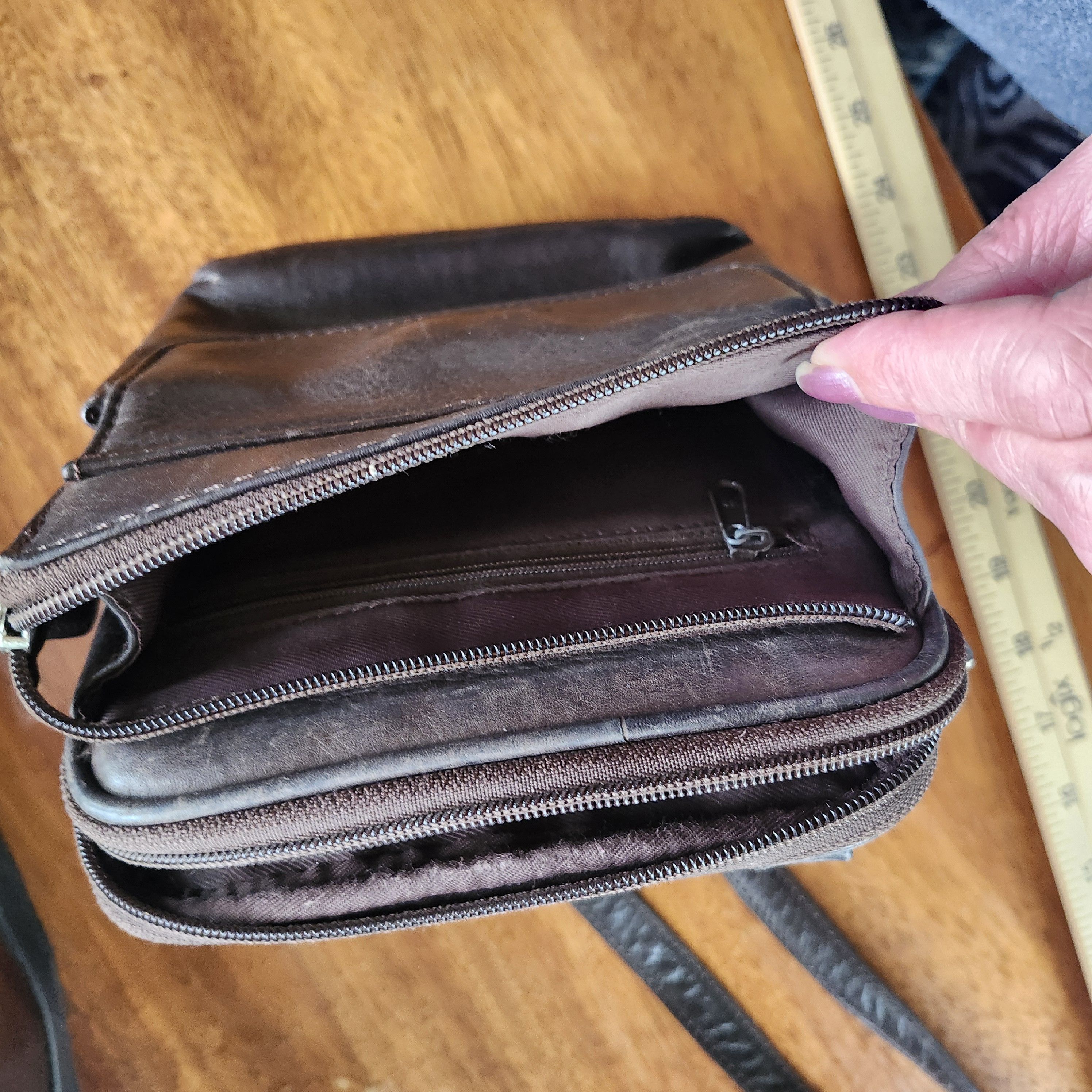 Fossil Fossil Women's Brown Leather Bag Purse Zipper Pocket New Size ONE SIZE - 8 Thumbnail