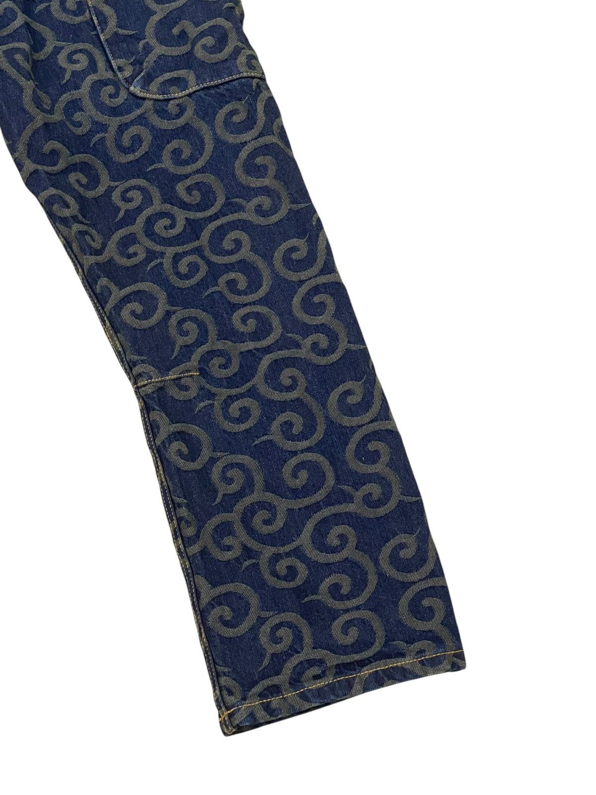 Le Grande Bleu (L.G.B.) Damask Textured Ya Jie Gardener Pant Slim 1🟦2 Size US 33 - 10 Thumbnail