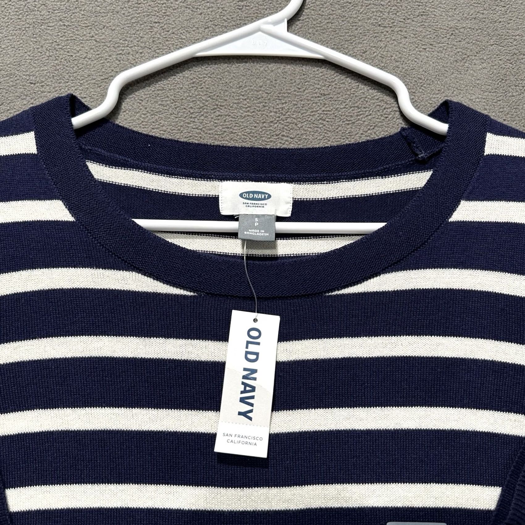 Old Navy NWT Old Navy Sweater Womens Small Blue White Striped Long Sleeve Crew Neck Size S / US 4 / IT 40 - 3 Thumbnail