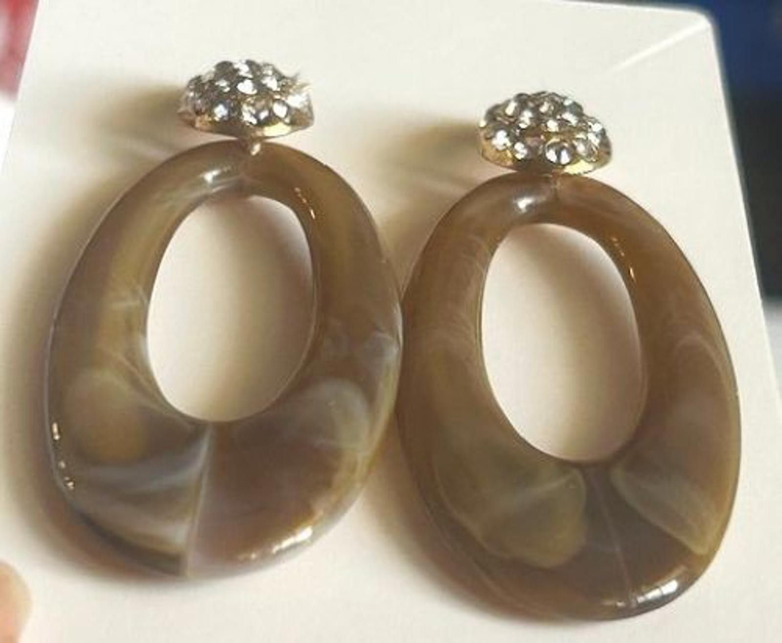 The Unbranded Brand Boho Rhinestone Dangle Earrings 2.5" Drop Neutral Glam Size ONE SIZE - 1 Thumbnail