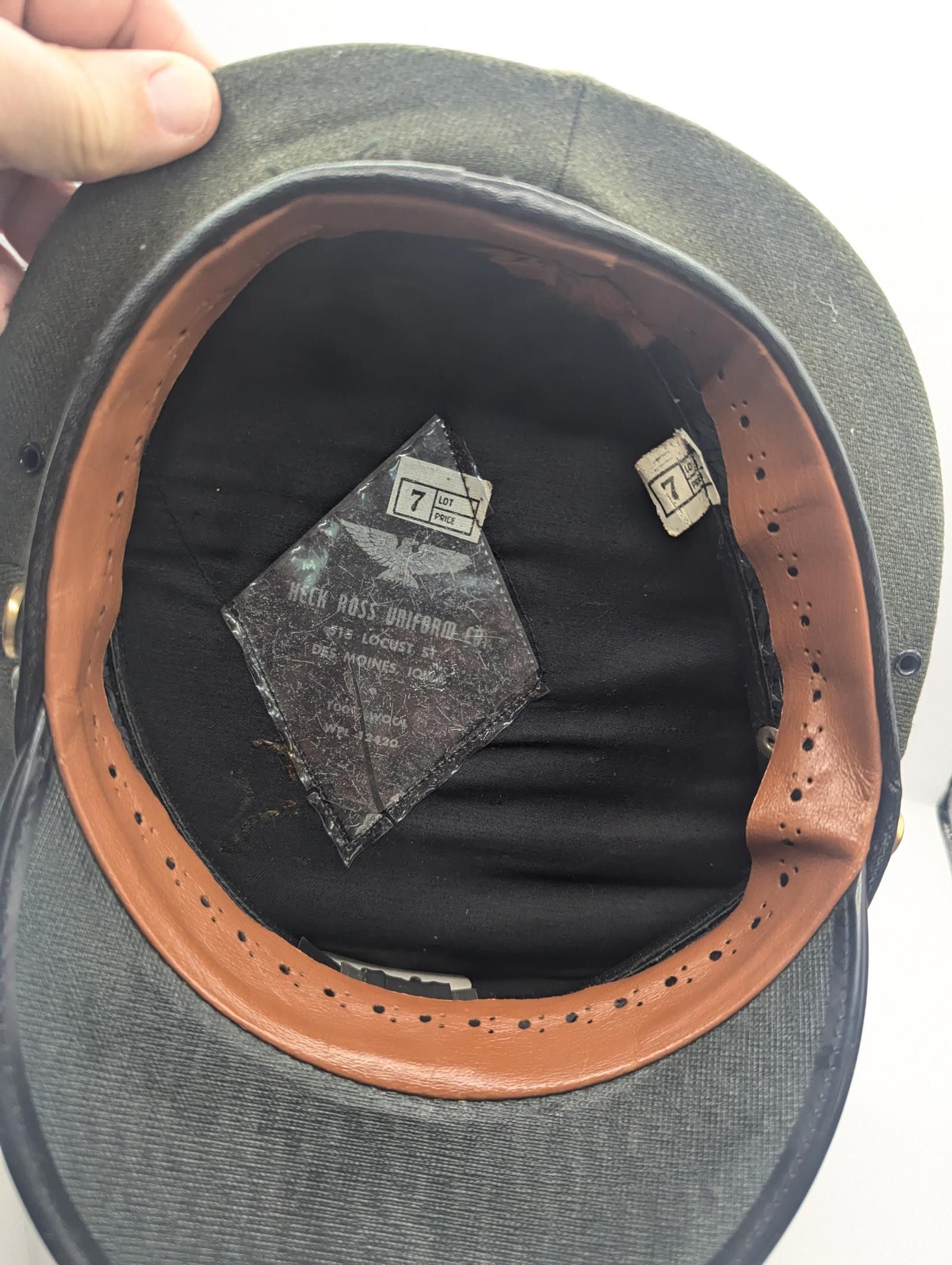 Designer Vintage Military Officer's Cap Glossy Visor Size 7 Heck Ross Size ONE SIZE - 7 Thumbnail