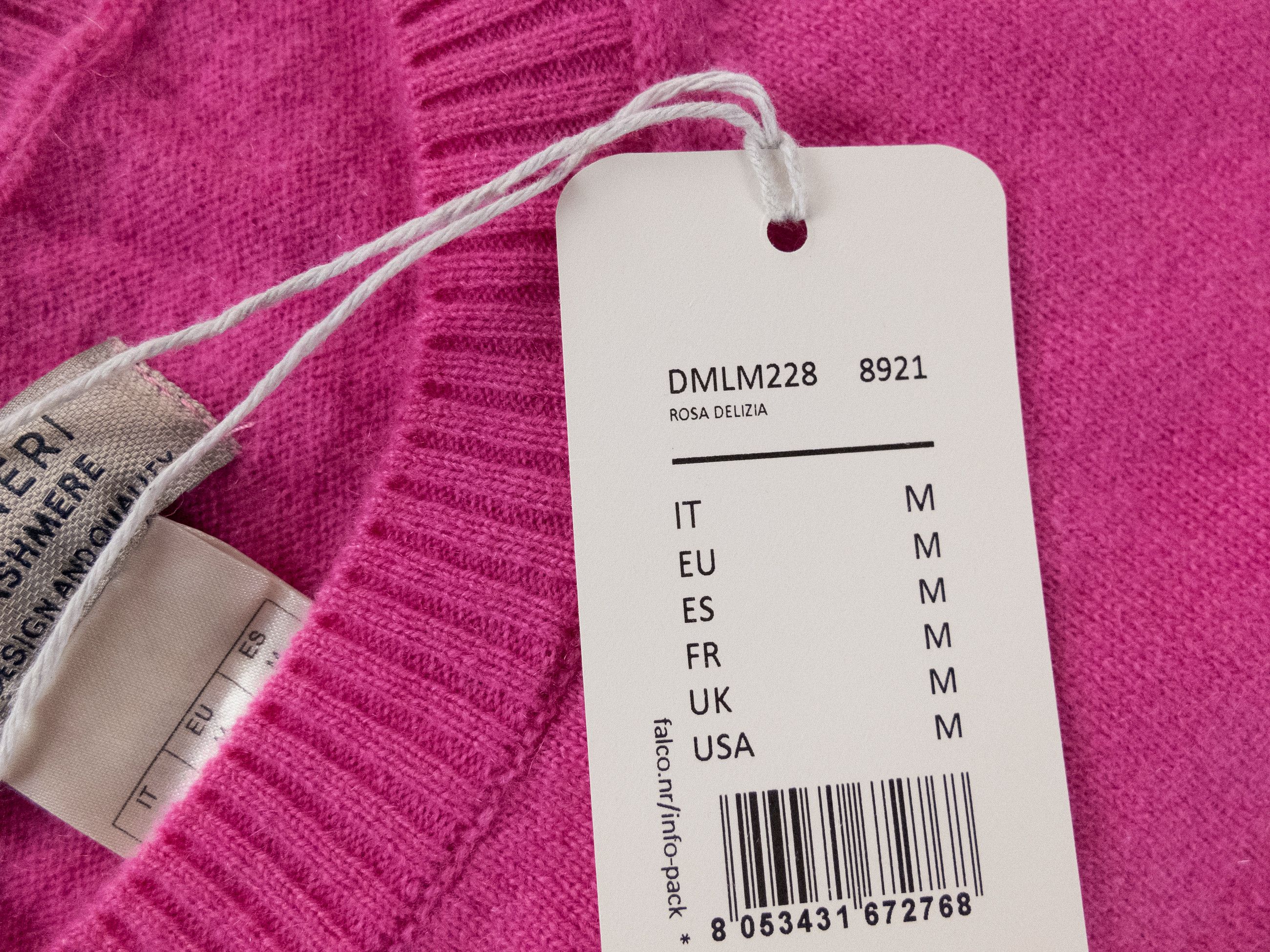 FALCONERI pink cashmere oversize side slit sweater Medium