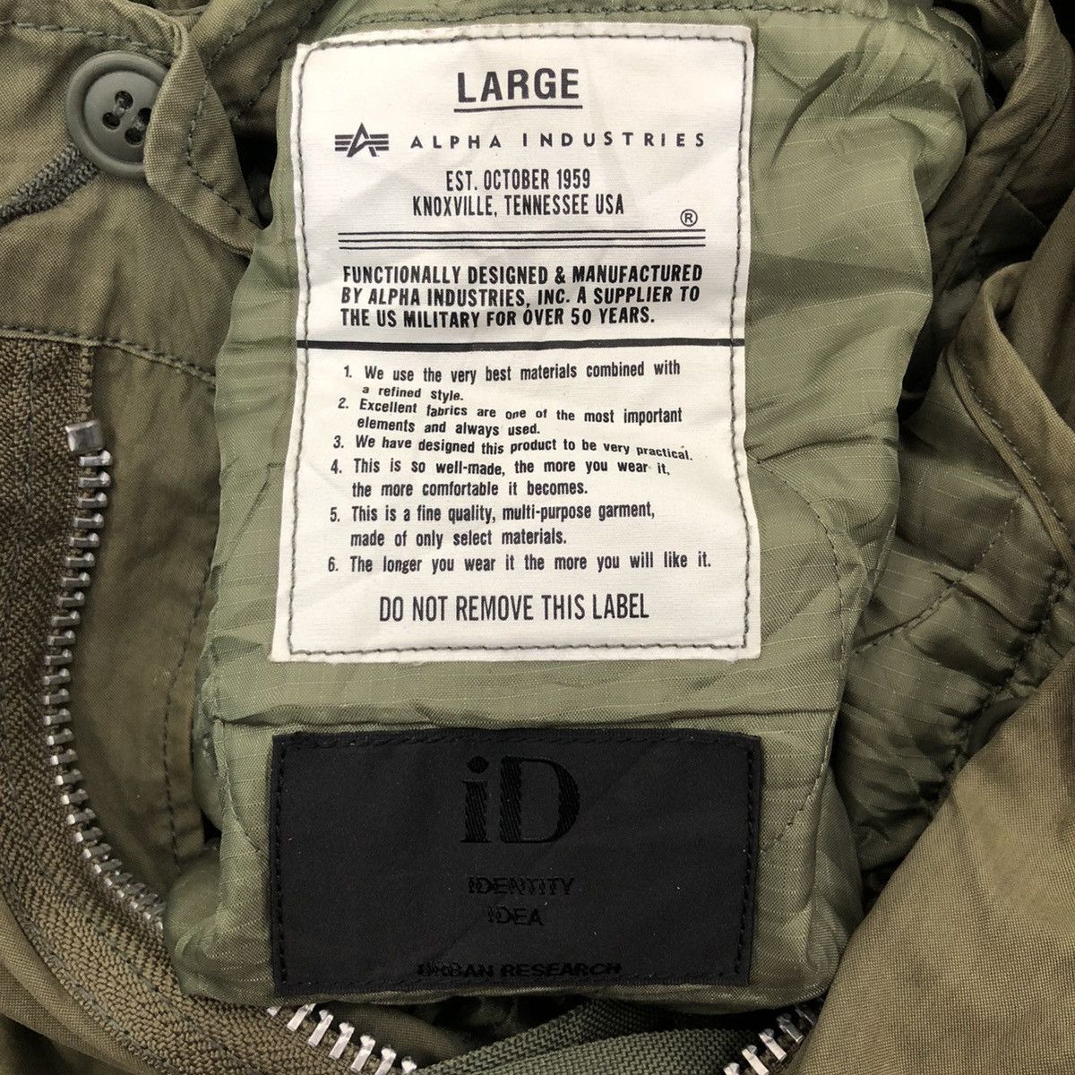 Alpha Industries × URBAN RESEARCH DOORS Vintage ALPHA INDUSTRIES x Identity Idea Urban Research Size US L / EU 52-54 / 3 - 5 Thumbnail