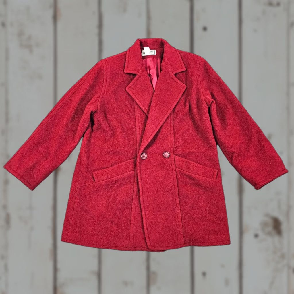 Vintage VINTAGE L.L. Bean Jacket Womens 14 Pea Coat Wool Red Navy Lining Pockets Made in USA Mens/Womens Size XL / US 12-14 / IT 48-50 - 1 Thumbnail