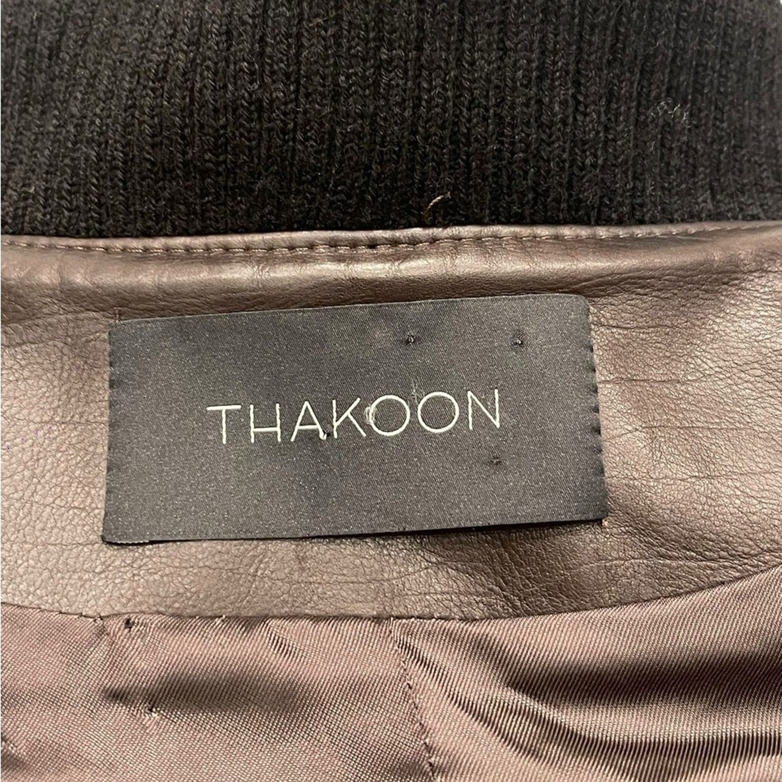 THAKOON THAKOON Woman’s Brown Leather Jacket Size:6 Size M / US 6-8 / IT 42-44 - 7 Thumbnail