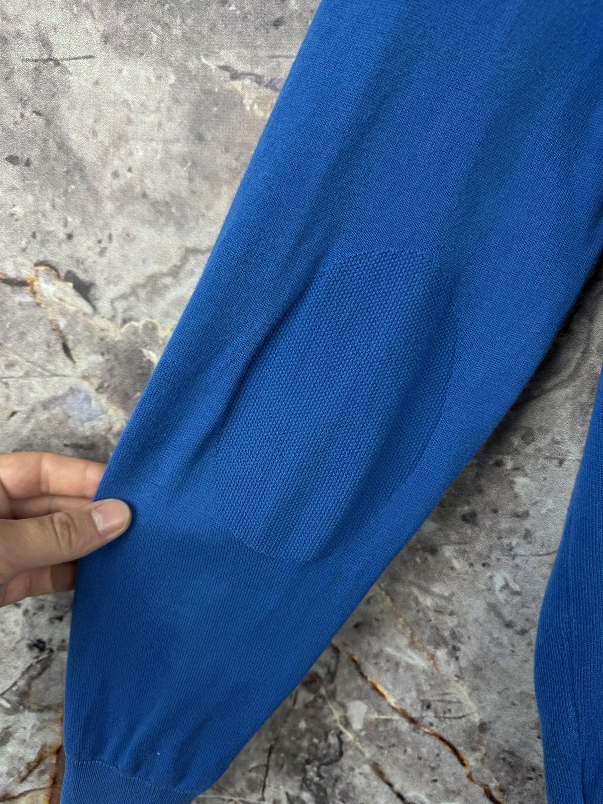Lacoste Lacoste Blue V-Neck Cotton Sweater with Crocodile Logo Size US L / EU 52-54 / 3 - 16 Thumbnail