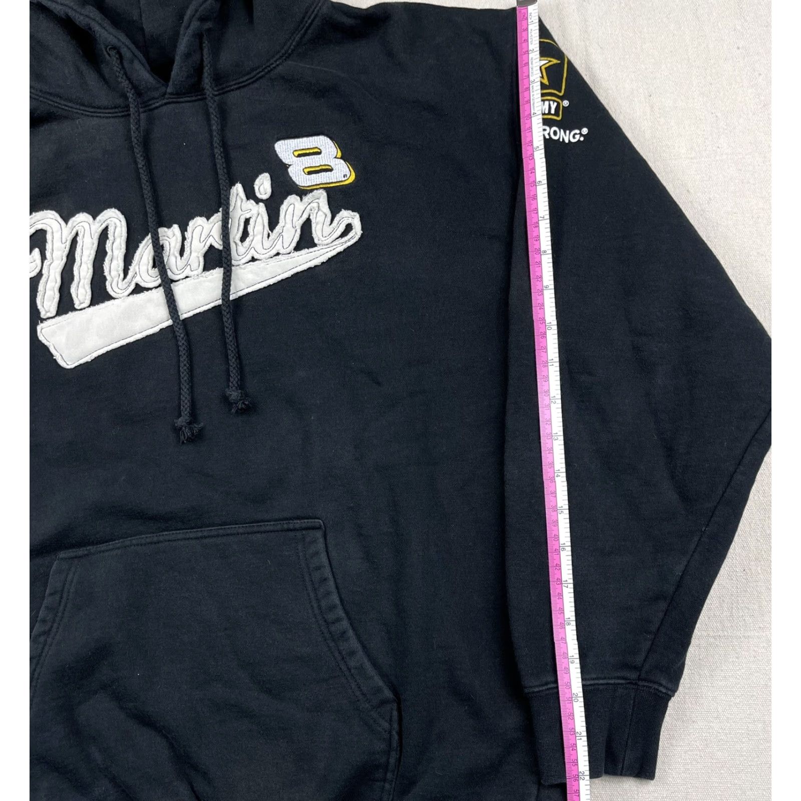 NASCAR VINTAGE Mark Martin Army Strong Hoodie L Black Cotton Blend Racing USA Mens Size US L / EU 52-54 / 3 - 6 Thumbnail