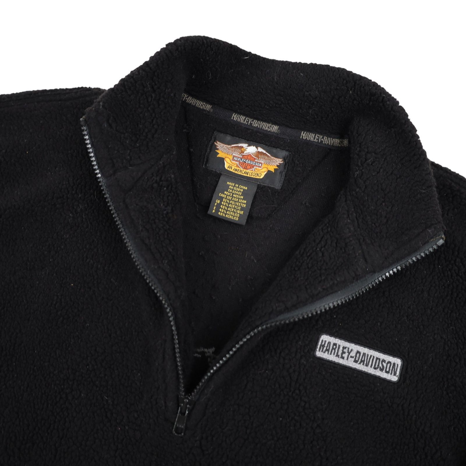 Harley Davidson × Vintage Vintage Harley Davidson Big Logo Deep Pile Fleece Jacket Size US M / EU 48-50 / 2 - 5 Thumbnail