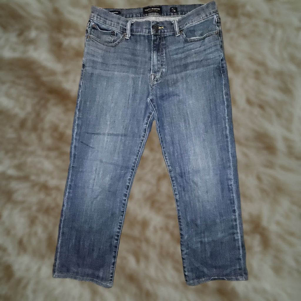 Lucky Brand Lucky Brand 361 Vintage Straight Jeans Men 34x26 Hemmed 1/2" Blue Denim Low Rise Stretch Pockets Comfort Easy Care City Preppy Size US 34 / EU 50 - 1 Thumbnail