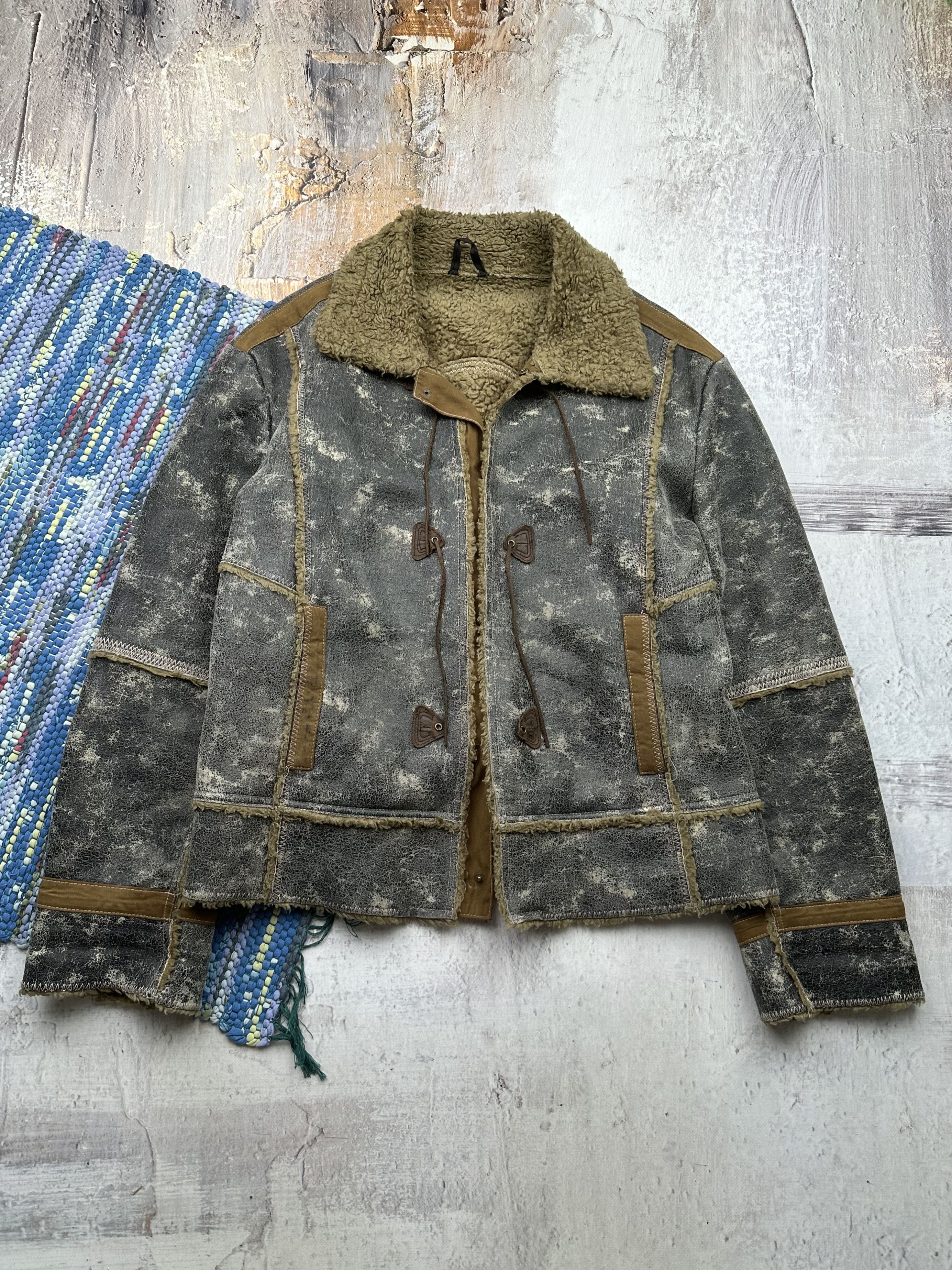 Vintage Vintage Faded Faux Sheepskin Coat A128D15(252) Size US L / EU 52-54 / 3 - 1 Thumbnail