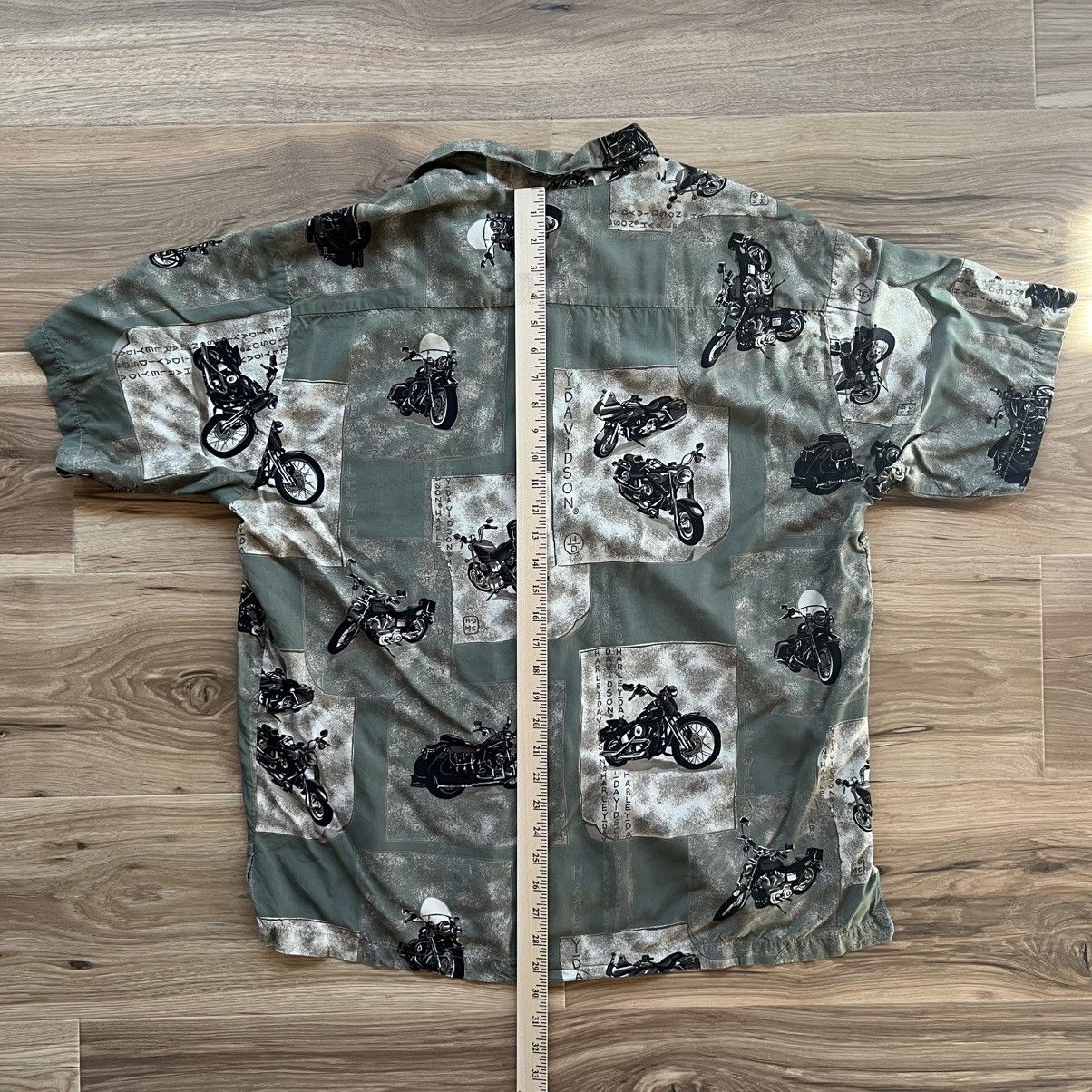 Harley Davidson Harley Davidson XL Button Down Hawaiian Shirt Green Size US XL / EU 56 / 4 - 5 Thumbnail