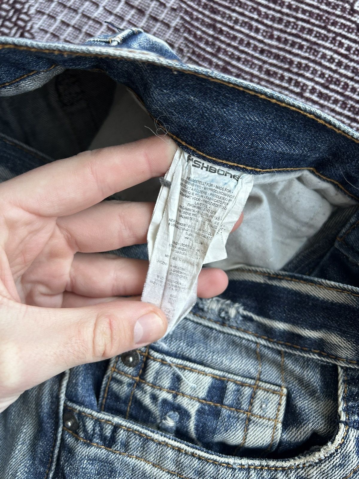 Japanese Brand Fishbone Japanese Style Faded Washed Jeans Y2K Size 33 Rare Size US 33 - 17 Thumbnail