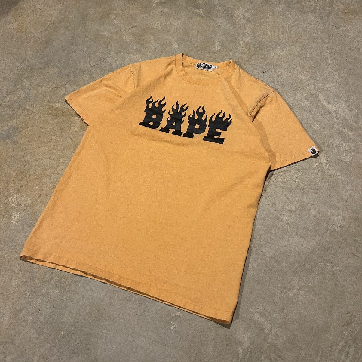 Bape Bape Neon Color Flame Logo Tee Size US L / EU 52-54 / 3 - 2 Thumbnail