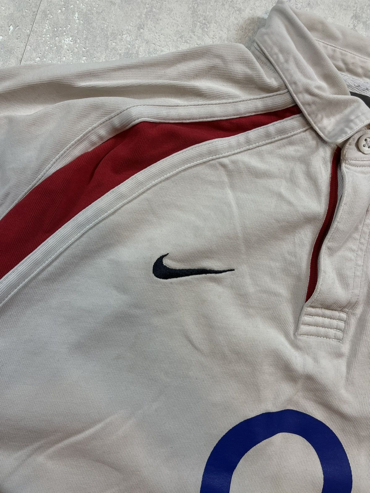 Nike × Vintage 90s Nike Swoosh England Vintage Y2K Rugby Longsleeve Polo Size US XL / EU 56 / 4 - 2 Thumbnail
