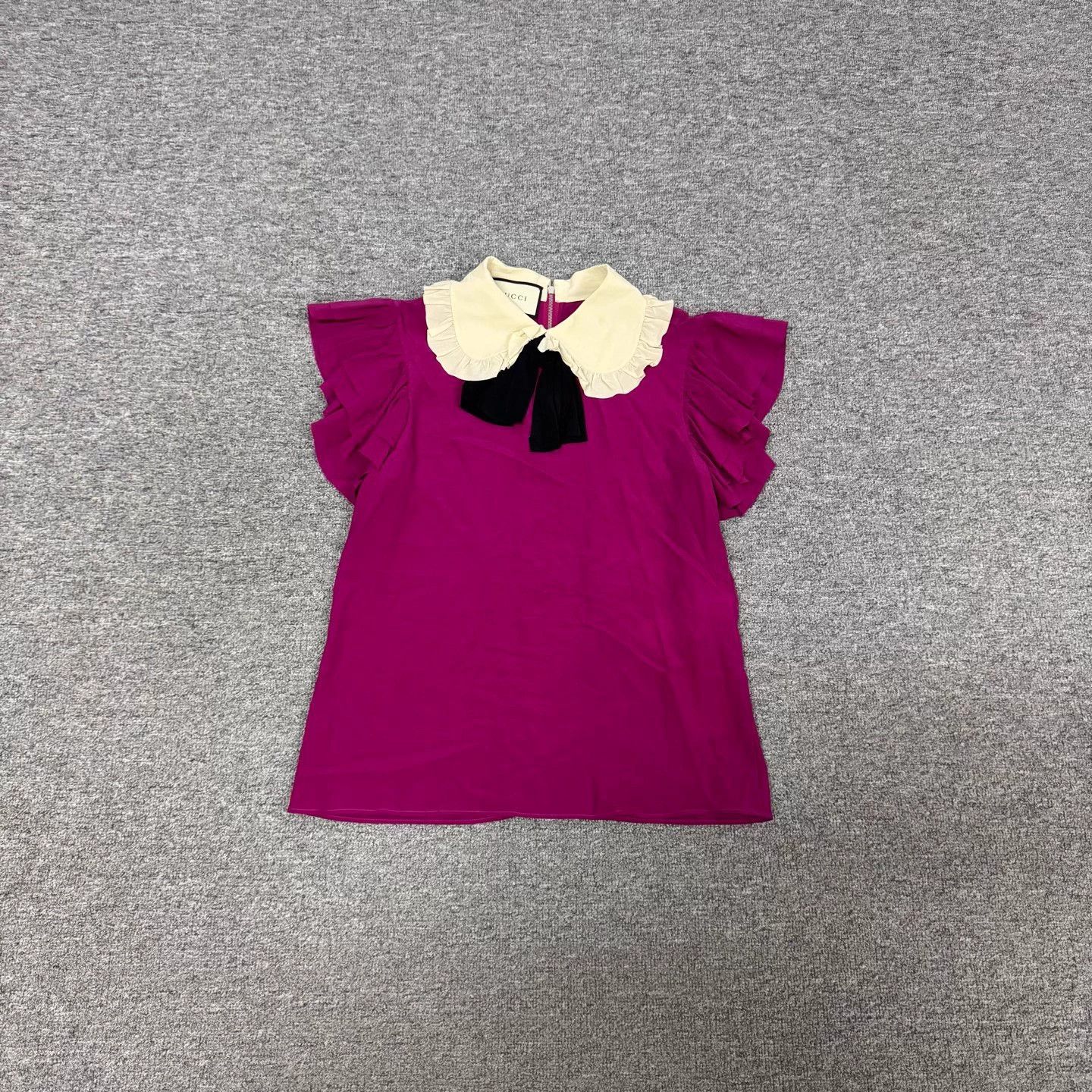 Gucci Gucci ruffled collar butterfly tie short-sleeve top Size S / US 4 / IT 40 - 1 Thumbnail