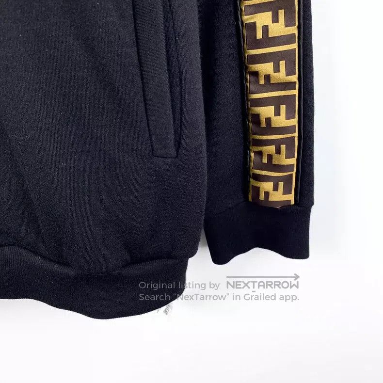 Fendi Fendi Black side logo letter hooded long sleeve sweatshirt Size US L / EU 52-54 / 3 - 5 Thumbnail