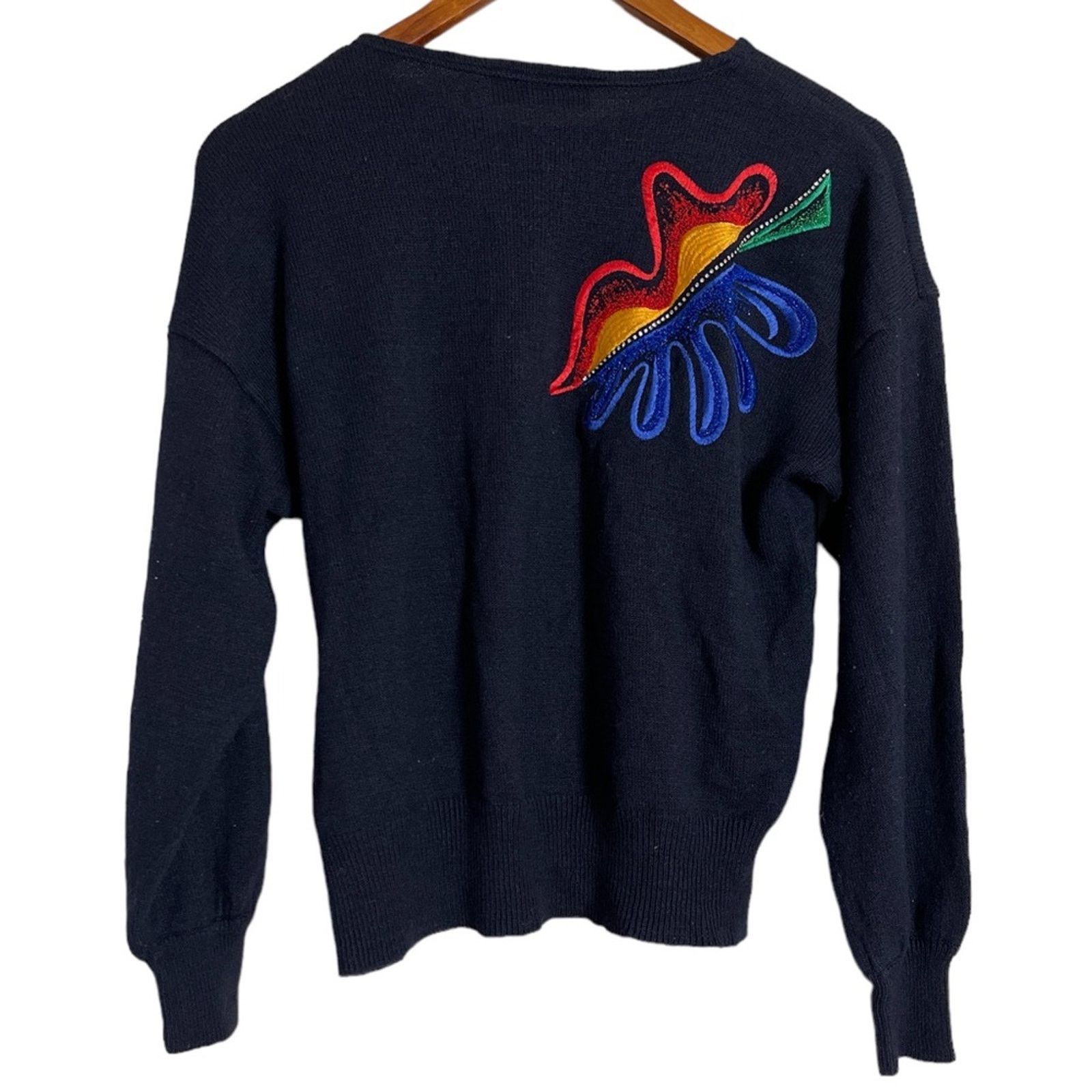 Escada Escada VTG Margaretha Ley Abstract Rhinestone Silk Sweater Size S / US 4 / IT 40 - 2 Thumbnail