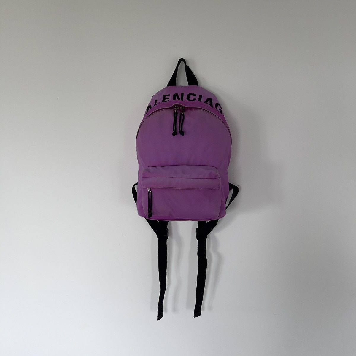 Balenciaga Logo Backpack Nylon Purple Balenciaga Nylon Double Pack Backpack Purple Black 730698  main image 3