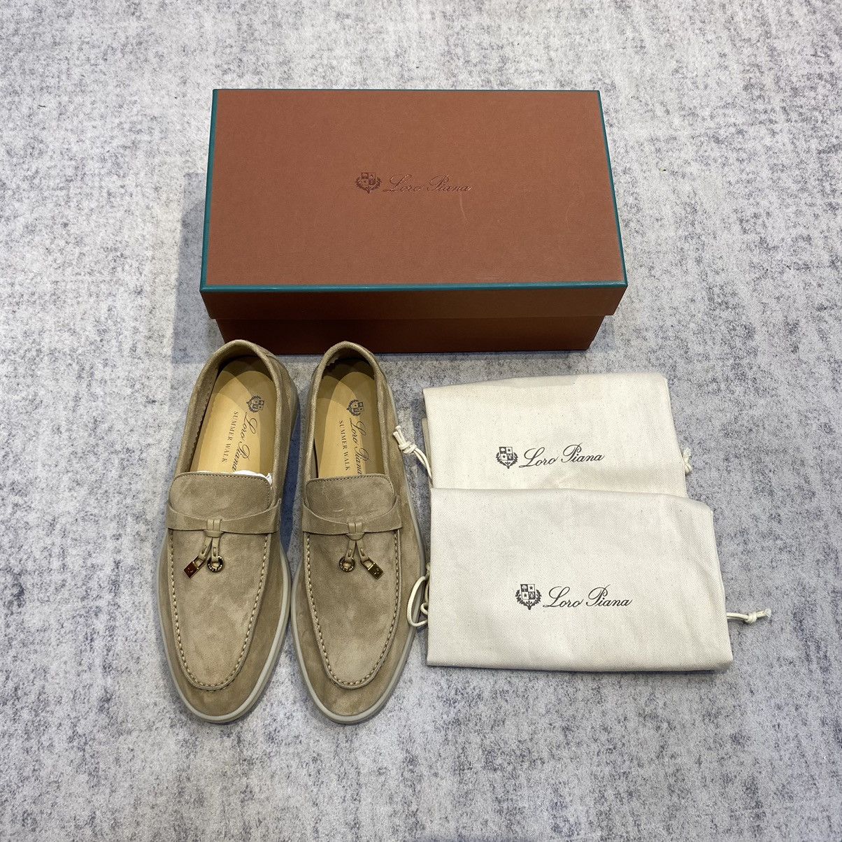 Loro Piana Loro piana summer walk charm suede beige loafer Sadstone Size US 7 / IT 37 - 3 Thumbnail