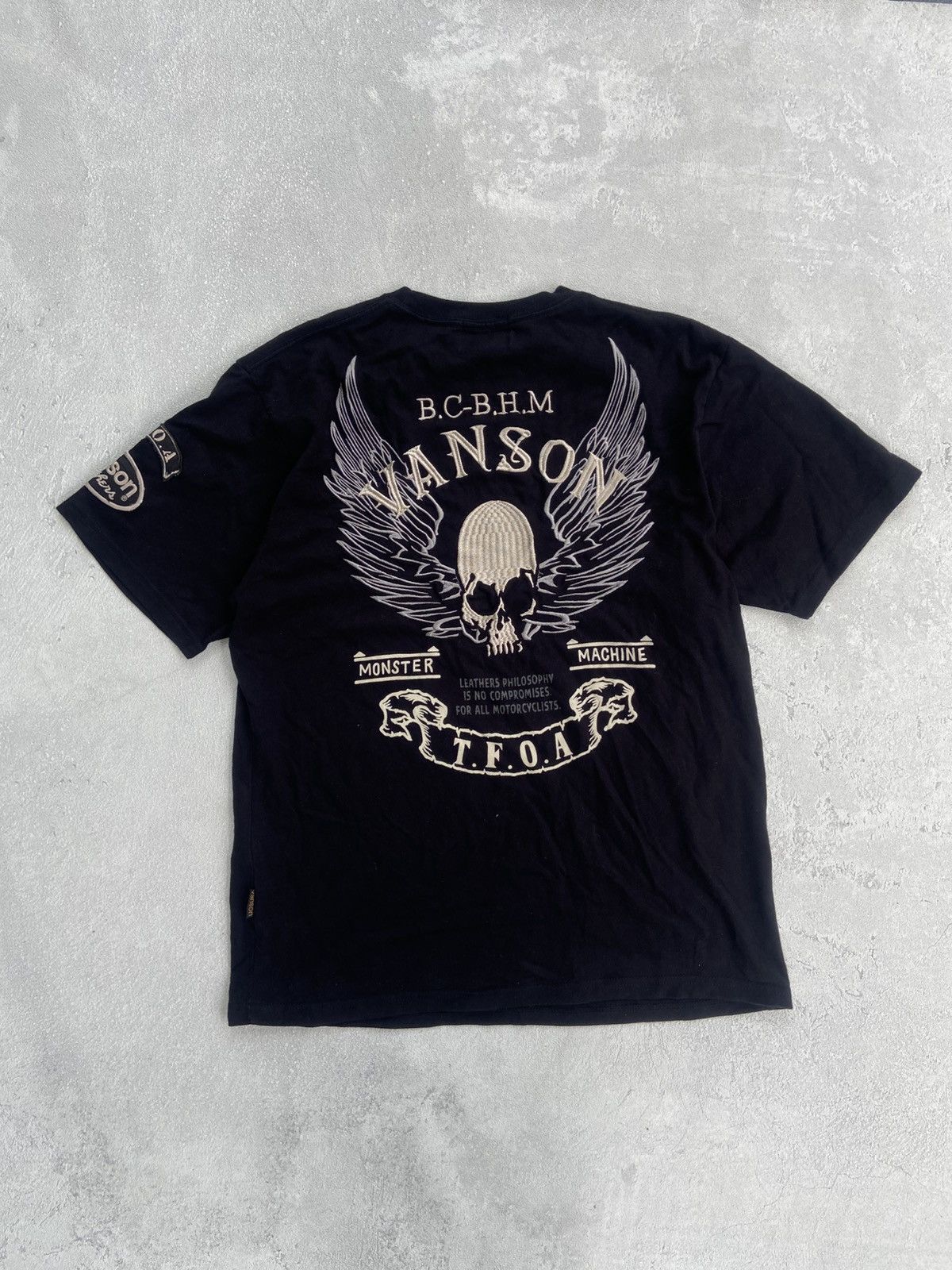 Vanson Leathers Vanson Leather x T.F.O.A Skull Motocycle Black Shirt Size US L / EU 52-54 / 3 - 1 Thumbnail