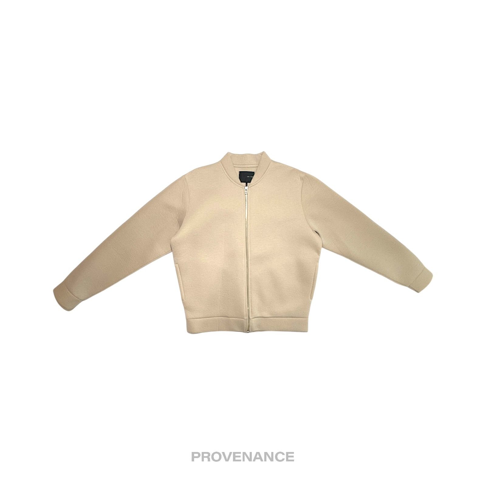 Oak + Fort 🔴 OAK + FORT Structured Bomber Jacket - Beige S Size US S / EU 44-46 / 1 - 1 Thumbnail