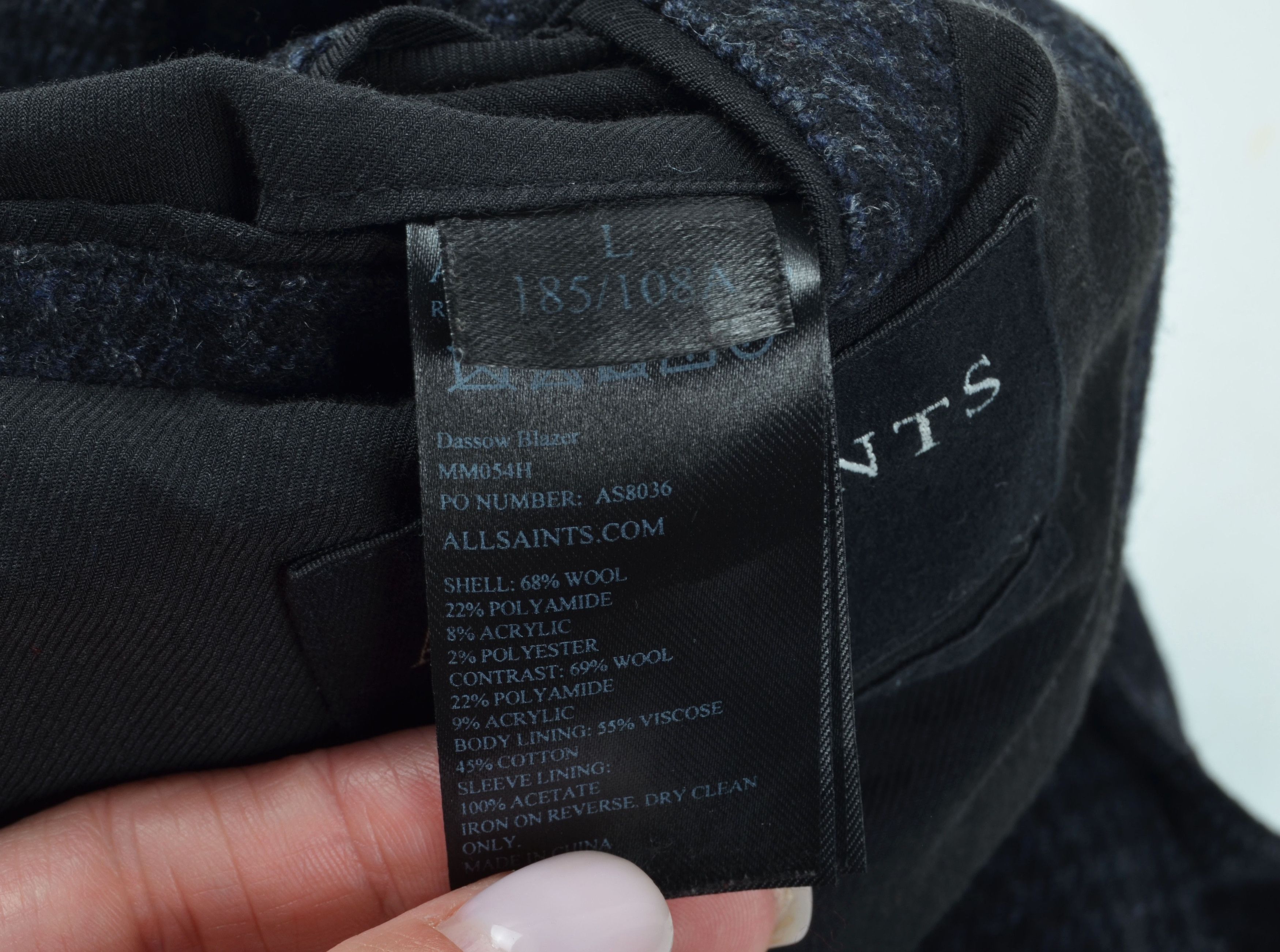 Allsaints AllSaints Men’s Wool Blend Glen Check Blazer Jacket Size US L / EU 52-54 / 3 - 7 Thumbnail