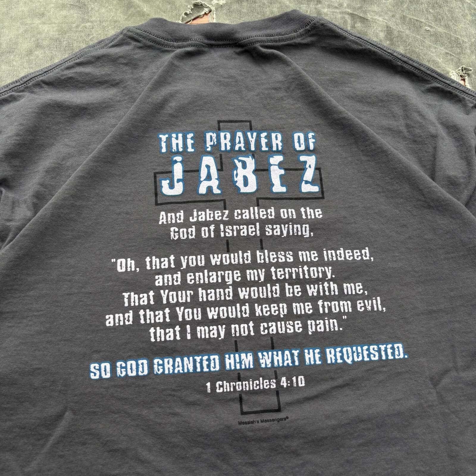 Anvil Vintage Y2K Prayer Of Jabez Jesus Cross Religious Shirt Size US XL / EU 56 / 4 - 3 Thumbnail