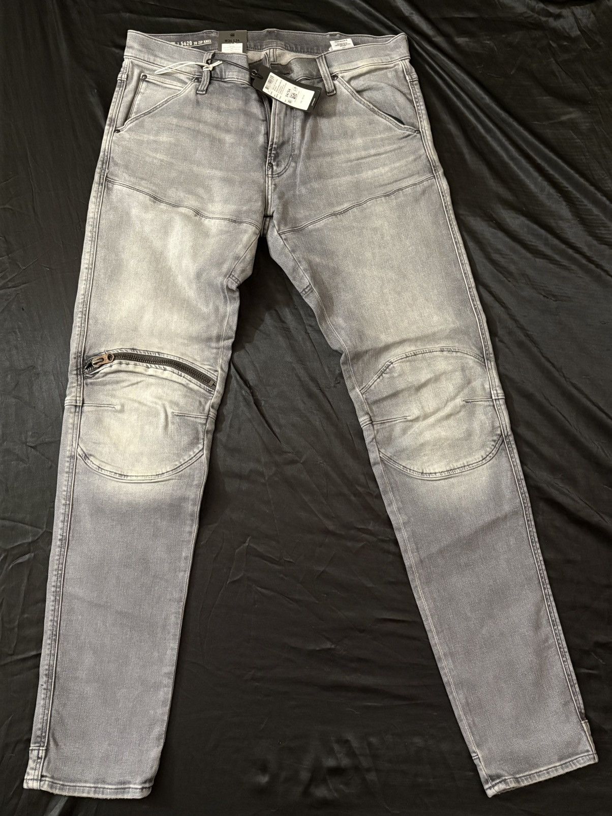 Gstar RAW Zip Knee Skinny Jeans Grey