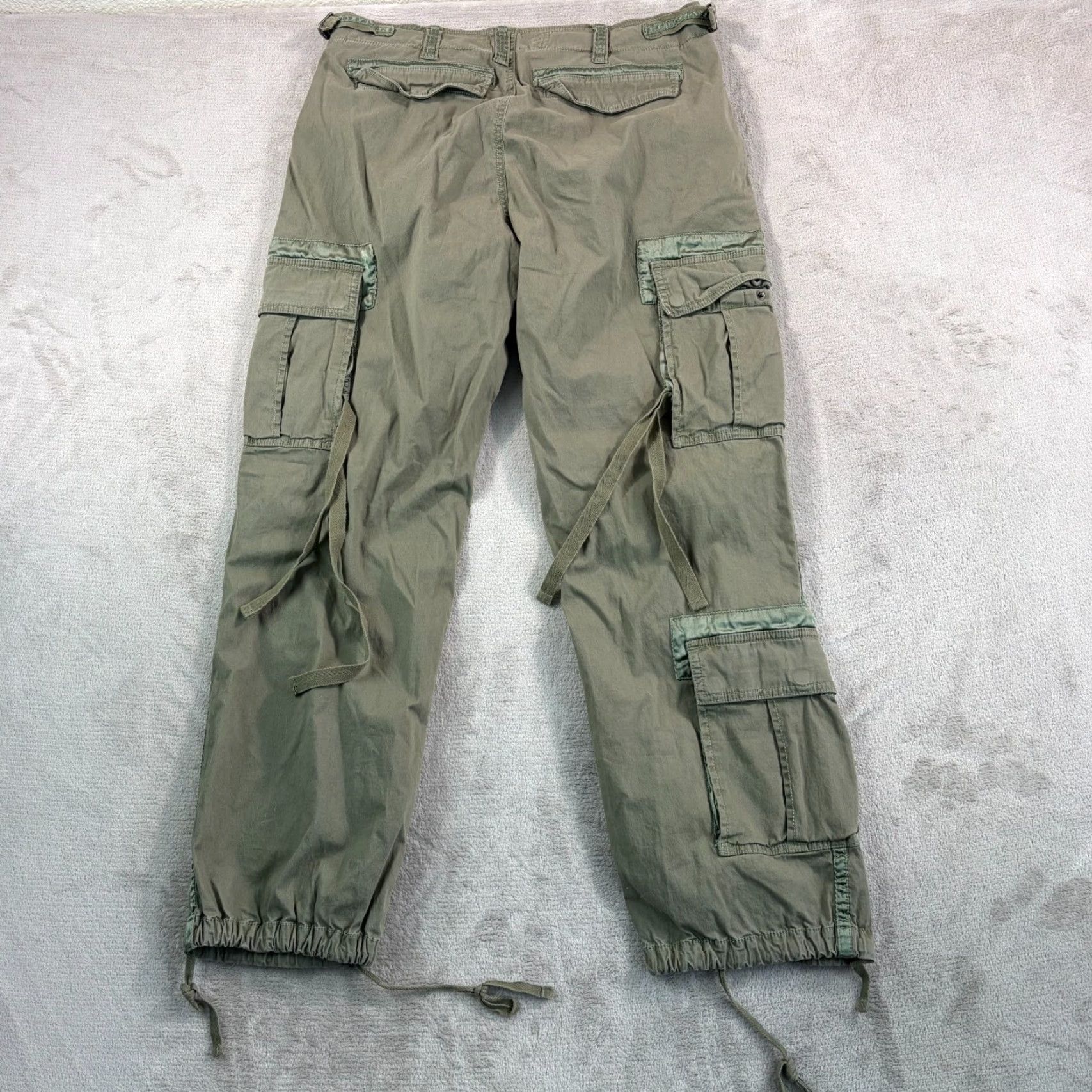 Abercrombie & Fitch VINTAGE Abercrombie & Fitch Baggy Cargo Paratrooper Pants Women M Green 90s Casual Mens Women Girls? Size 32" / US 10 / IT 46 - 3 Thumbnail