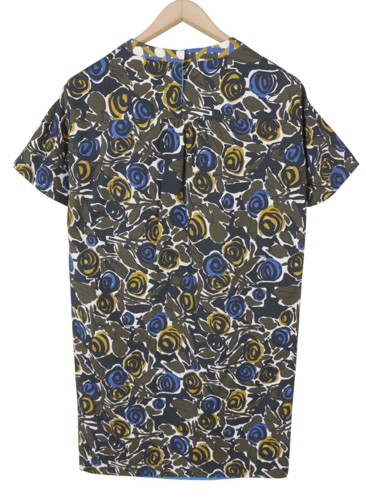 Max Mara EU36 S Khaki Floral Print Lined Dress 88795 Size S / US 4 / IT 40 - 4 Thumbnail