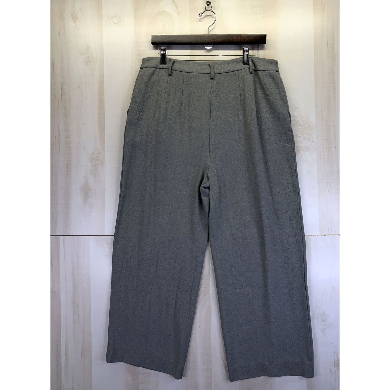 Ellen Tracy Linda Allard Ellen Tracy Pants Women 14 Gray Wool Wide-Leg Ankle Size 14 Casual Workwear Size 36" / US 14 / IT 50 - 6 Thumbnail