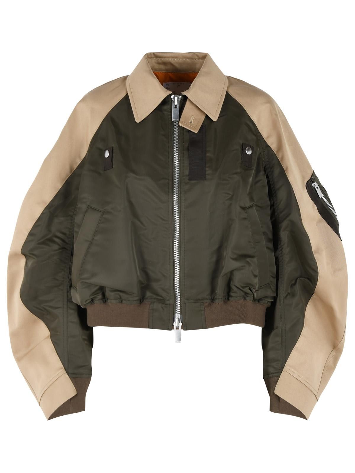 Sacai SACAI 'Chino' Green And Beige Nylon Jacket Size M / US 6-8 / IT 42-44 - 1 Thumbnail