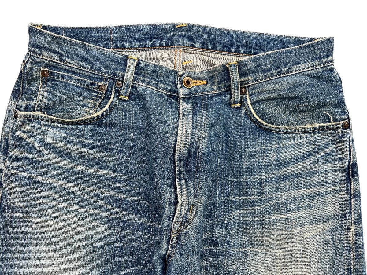 Edwin Vintage Edwin 505 Selvedge Distressed Denim Jeans 35x31 Size US 35 - 7 Thumbnail