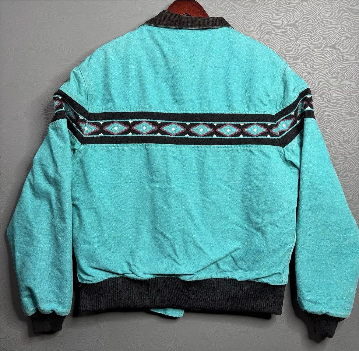 Carhartt × Vintage Vintage Santa Fe Teal Aztec Quilt Lined Carhartt JQ041 Large Size US L / EU 52-54 / 3 - 3 Thumbnail