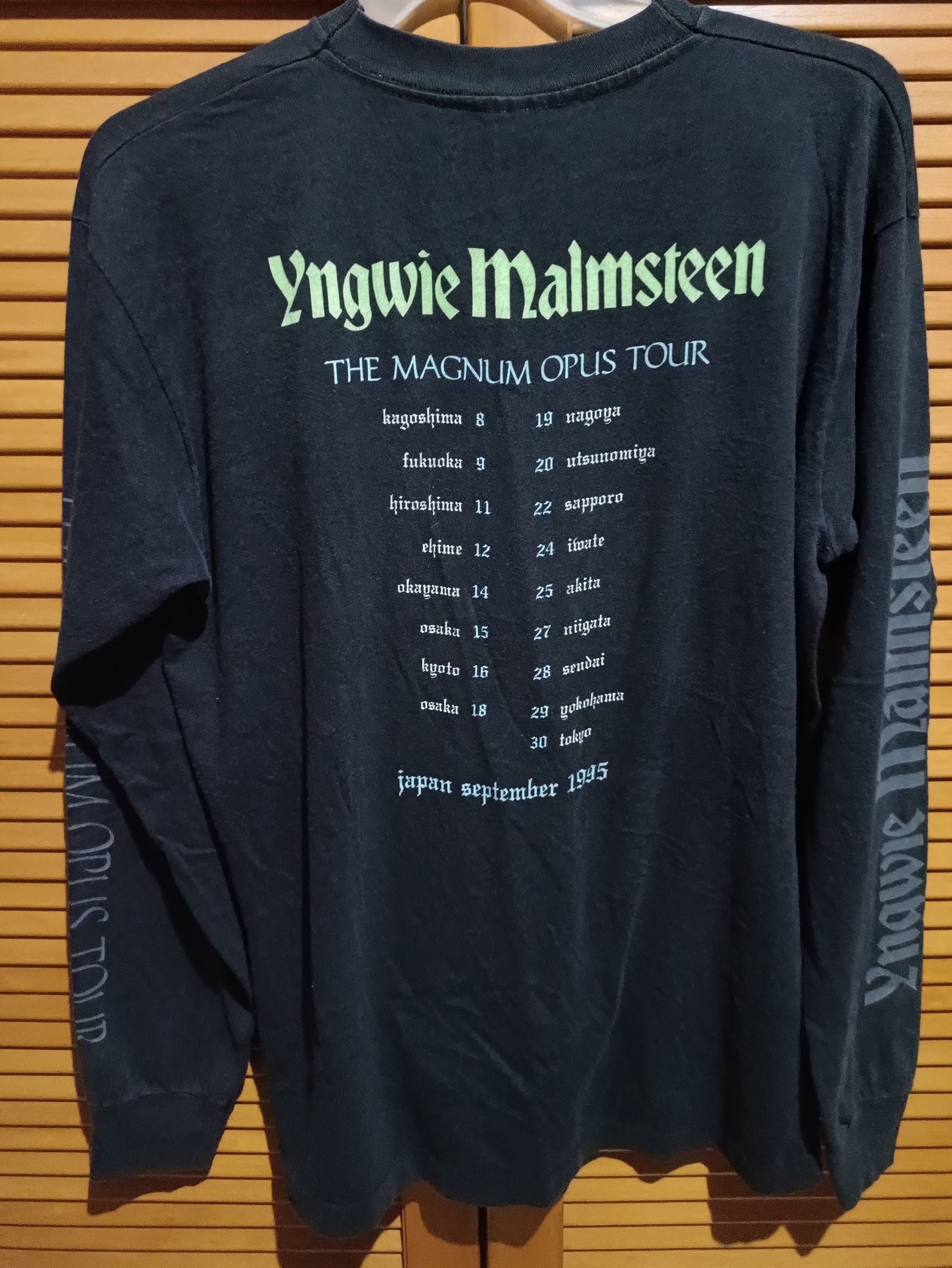 Band Tees Long Sleeve Shirt Yngwie Malmsteen "The Magnum Opus Tour" Size US XL / EU 56 / 4 - 2 Thumbnail